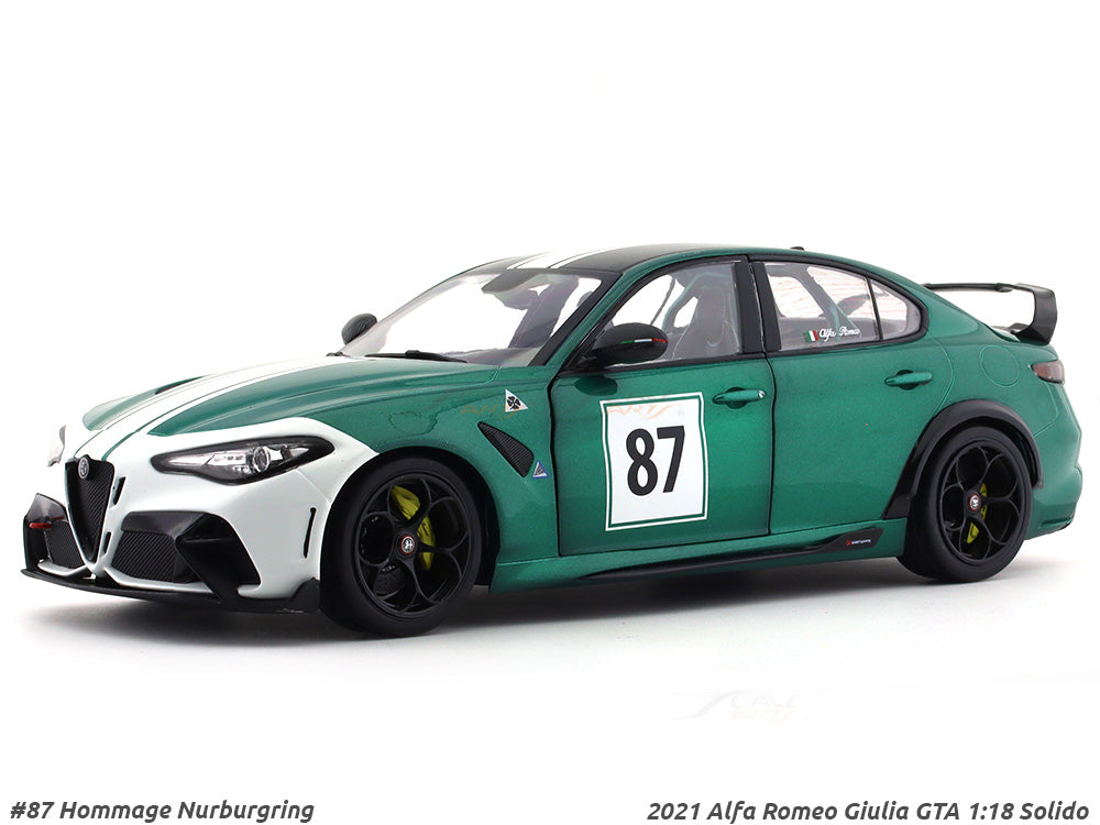 2021 Alfa Romeo Giulia GTA #87 Hommage Nurburgring 1:18 Solido diecast Scale Model collectible