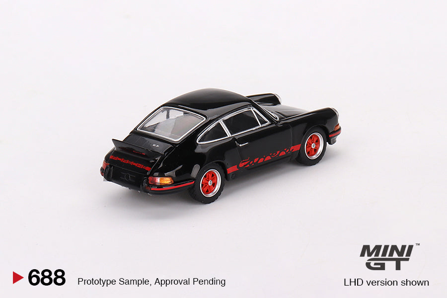 Porsche 911 Carrera RS 2.7 Black with Red Livery 1:64 scale model -  Mini GT