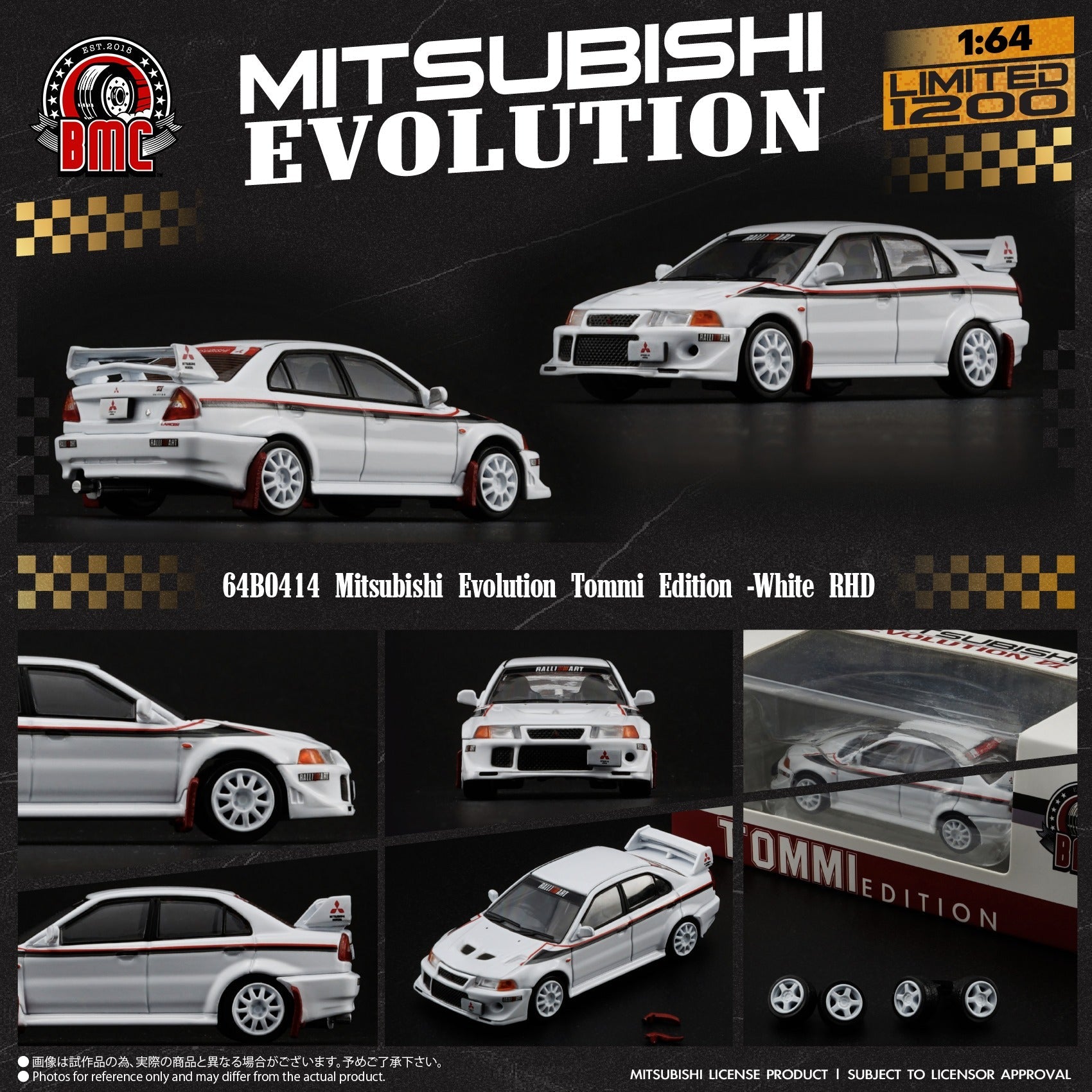 Mitsubishi Lancer Evo 6.5 - White Tommi Edition 1:64 scale model car - BM creations
