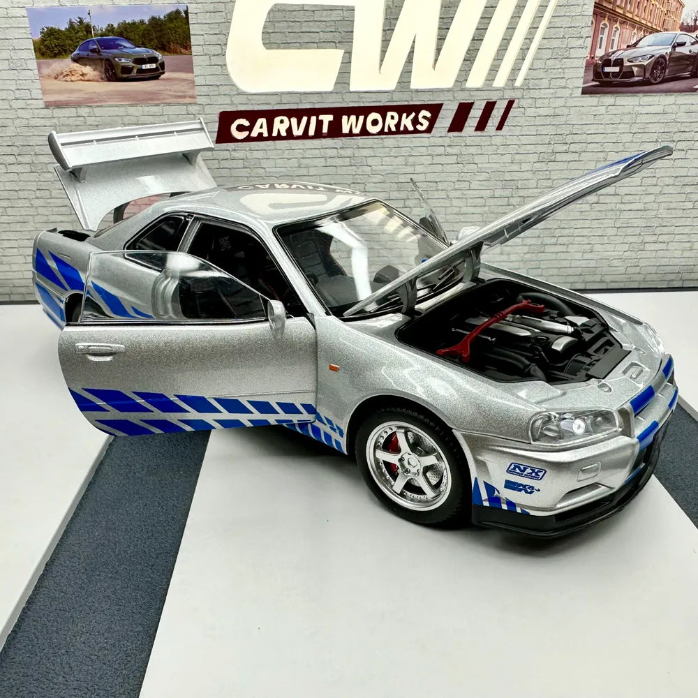Nissan GTR R34 Skyline 1:24 SCALE Fast and furious paul walker car