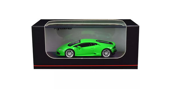 Lamborghini Huracan Green with Display cover and Base 1:64 scale model car - Kyosho