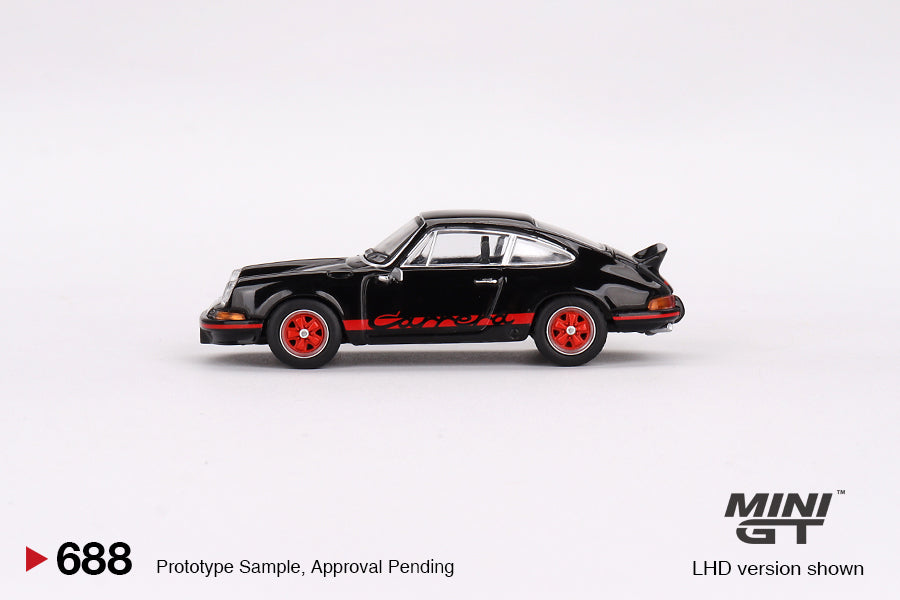 Porsche 911 Carrera RS 2.7 Black with Red Livery 1:64 scale model -  Mini GT