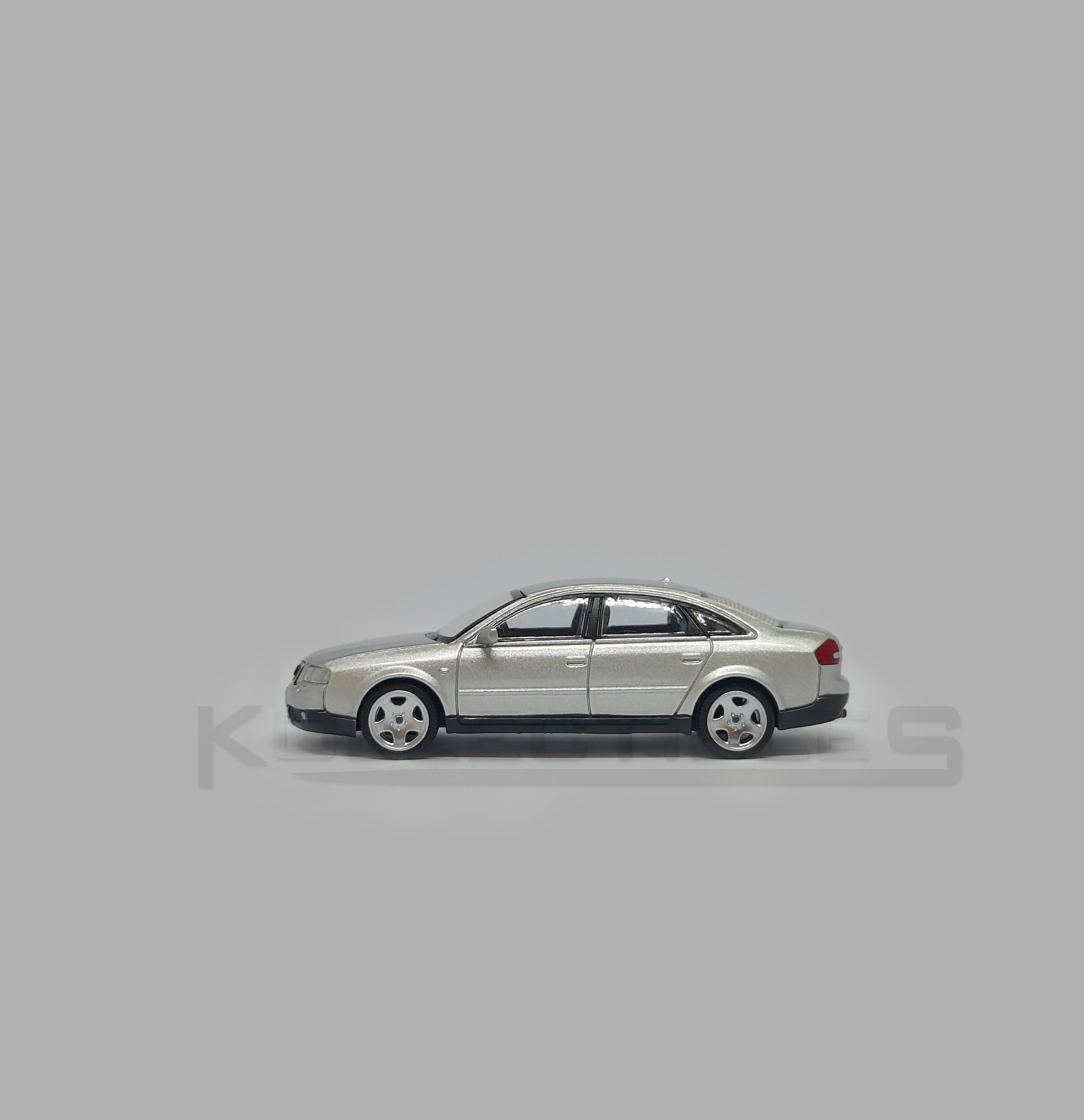 Audi A6 second generation (C5) metallic silver 1:64 scale model car - Xcartoys x Poprace