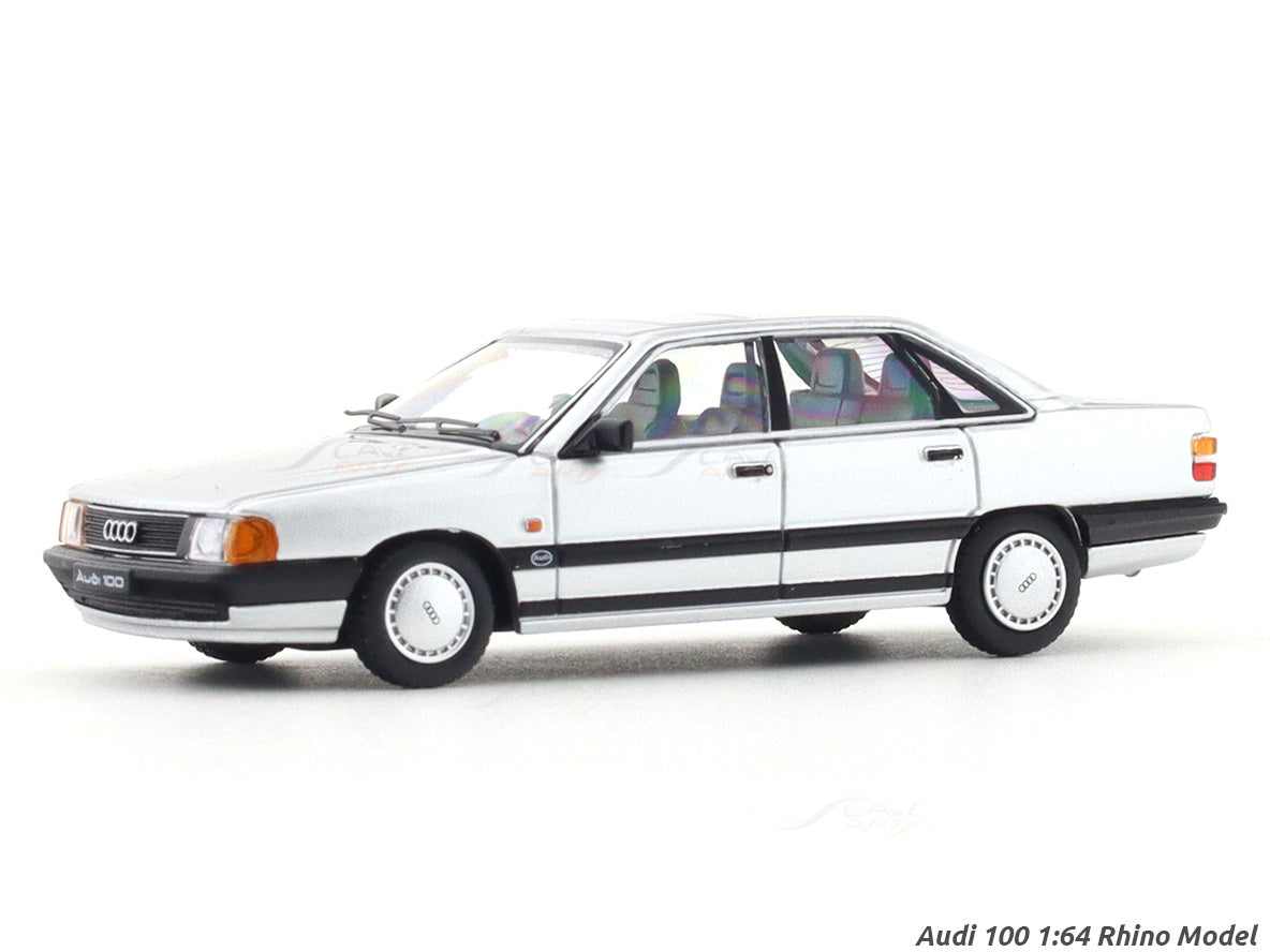 Audi 100 silver 1:64 Rhino Model diecast scale model miniature car collectible