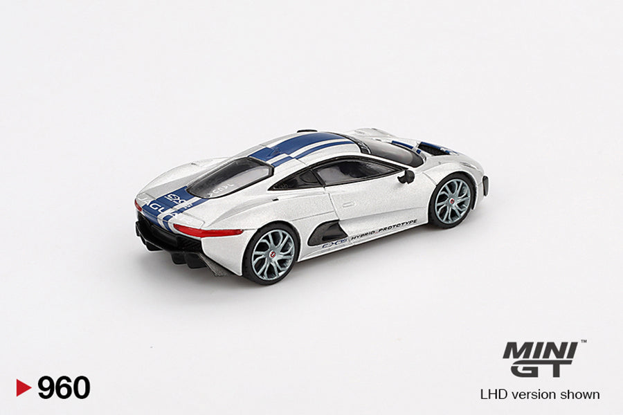 Jaguar C-X75 Silver 1:64 scale model car - Mini GT