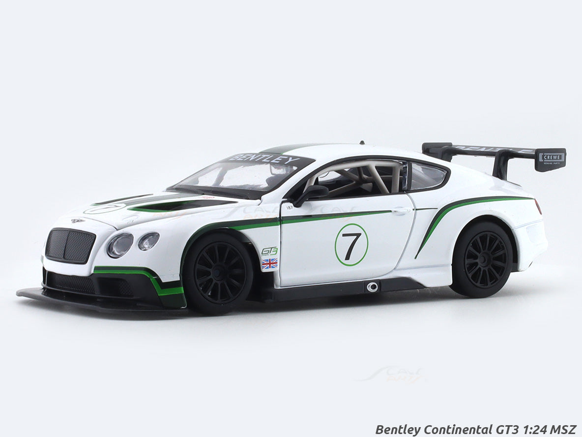 Bentley Continental GT3 white 1:24 MSZ licensed diecast Scale Model car collectible