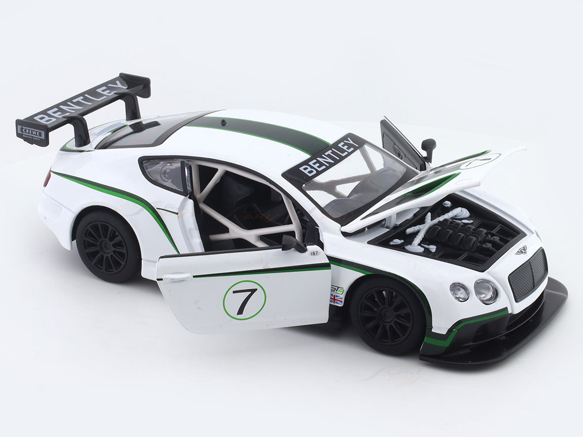 Bentley Continental GT3 white 1:24 MSZ licensed diecast Scale Model car collectible
