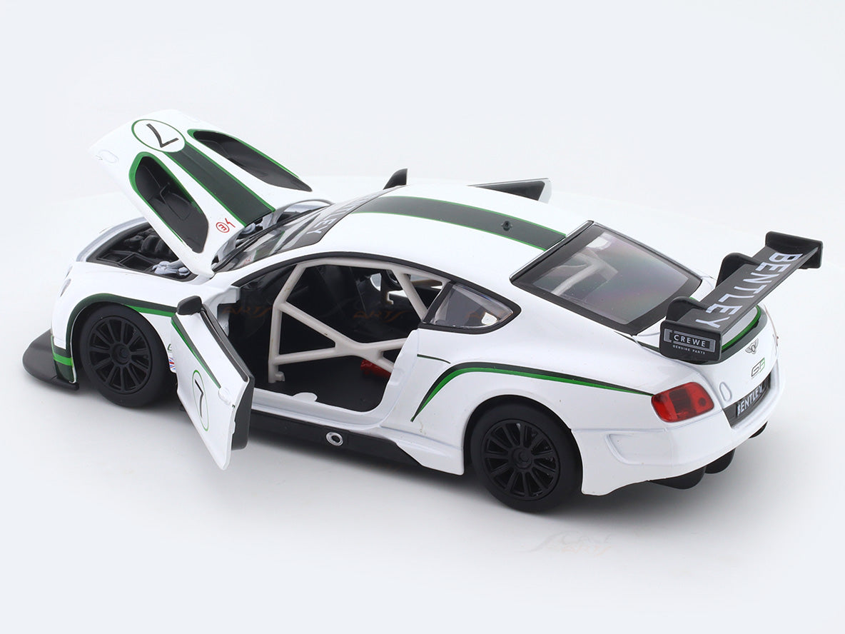 Bentley Continental GT3 white 1:24 MSZ licensed diecast Scale Model car collectible