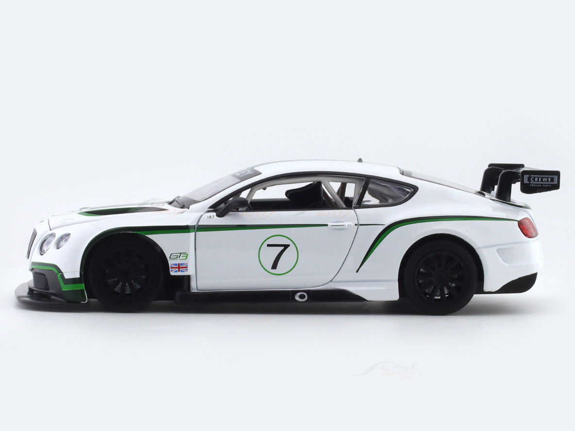 Bentley Continental GT3 white 1:24 MSZ licensed diecast Scale Model car collectible