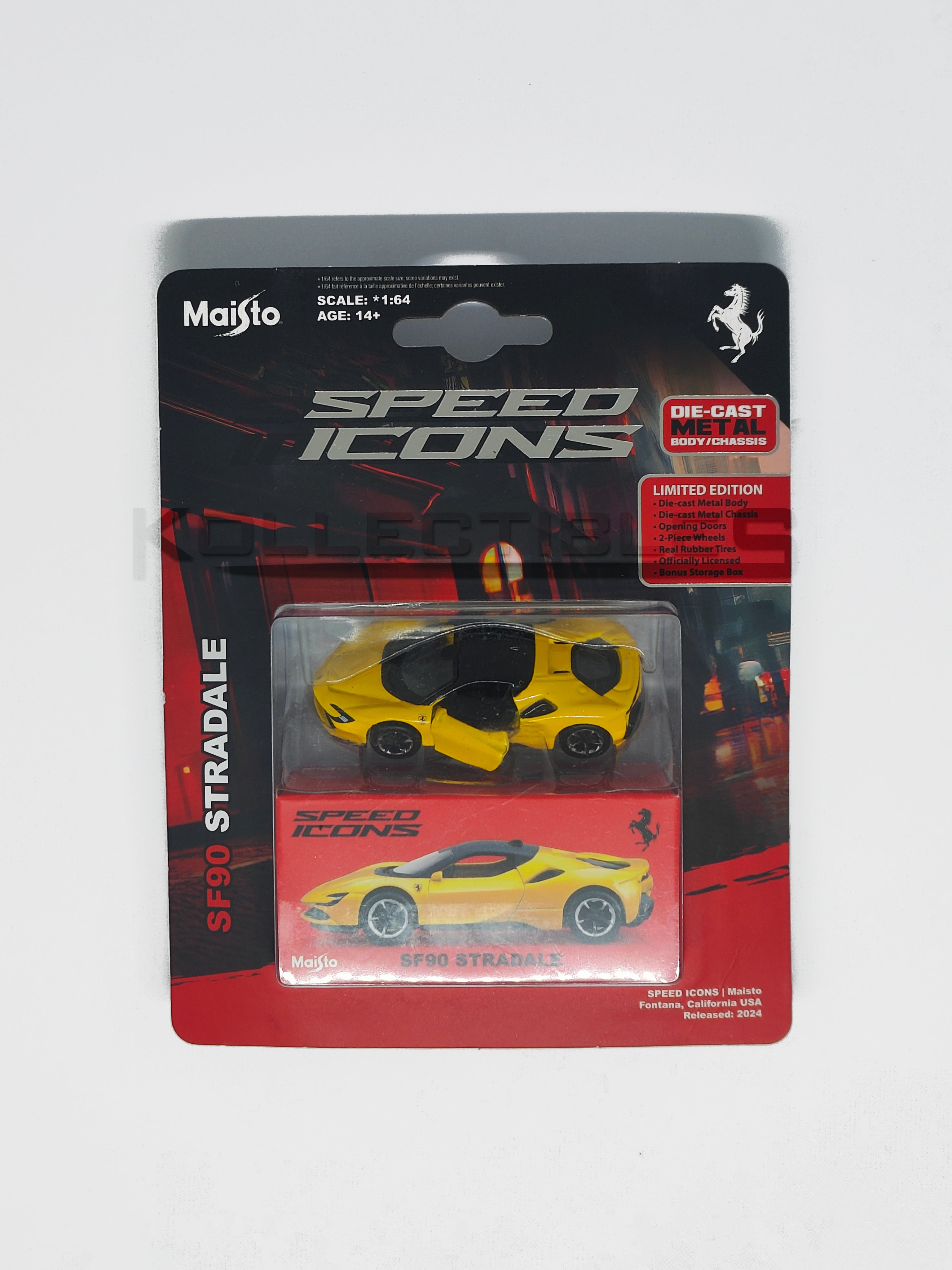 Speed icons - Ferrari SF-90 Stradle Yellow 1:64 scale model car - Maisto