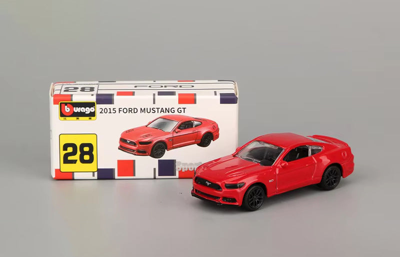 Ford Mustang GT Red 1:64 scale model car - Bburago