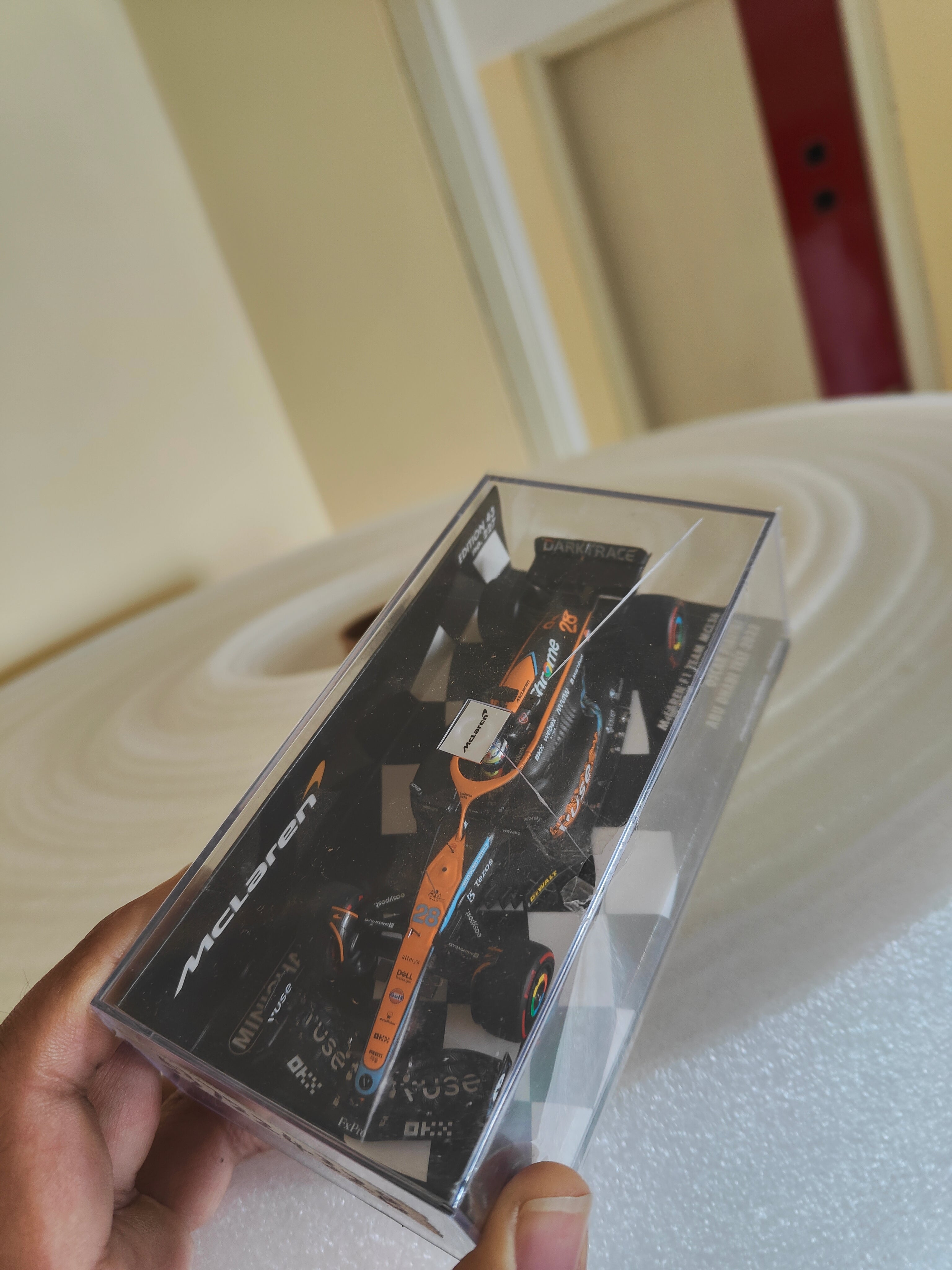 Mclaren F1 Team MCL36 1:43 Resin scale model car - Minichamps Limited edition (192 pieces available Globally) - Cracked acrylic case