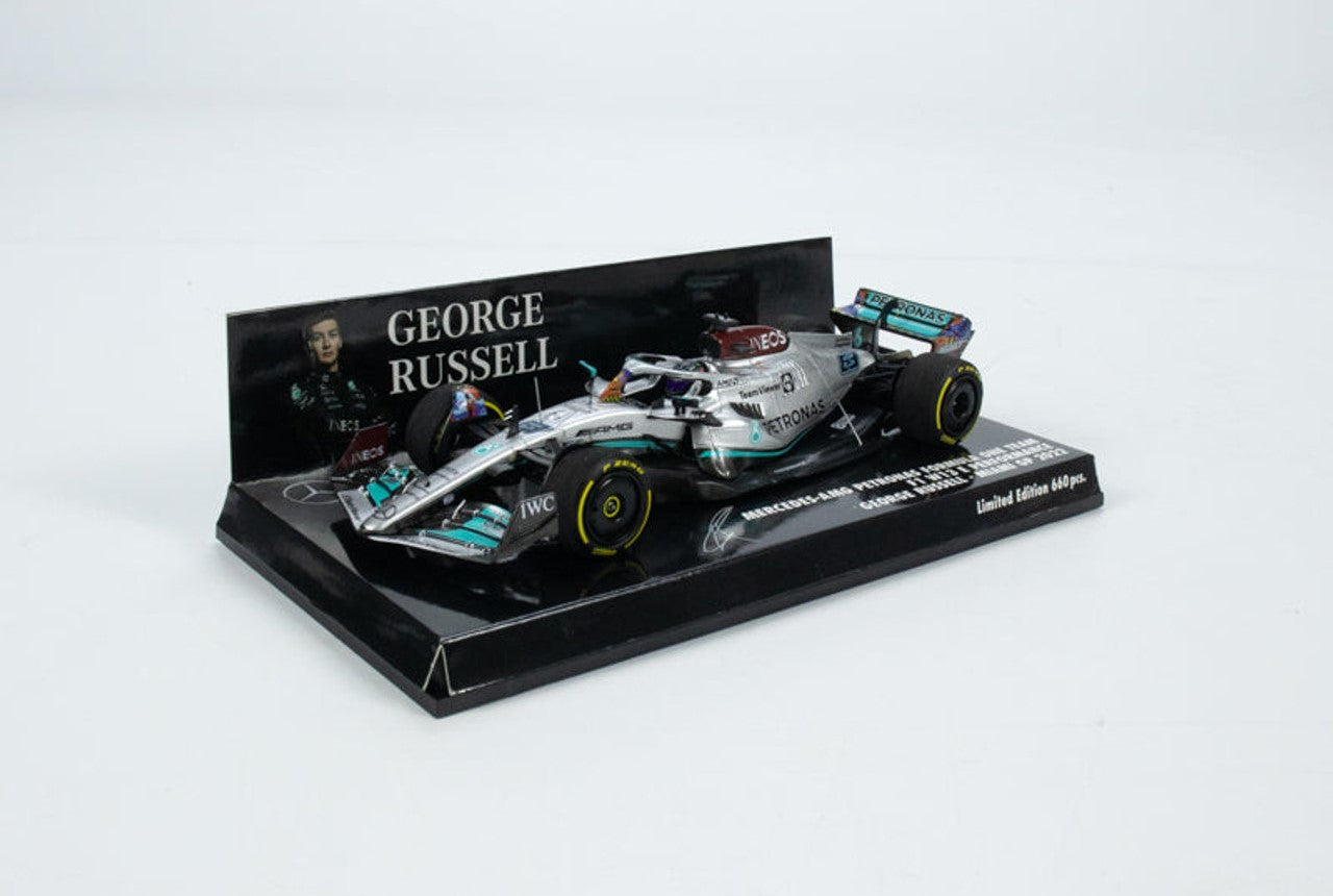 Mercedes-AMG Petronas F1 Team George Russell - Miami 1:43 scale model car - Minichamps Limited edition (660 pieces available Globally)