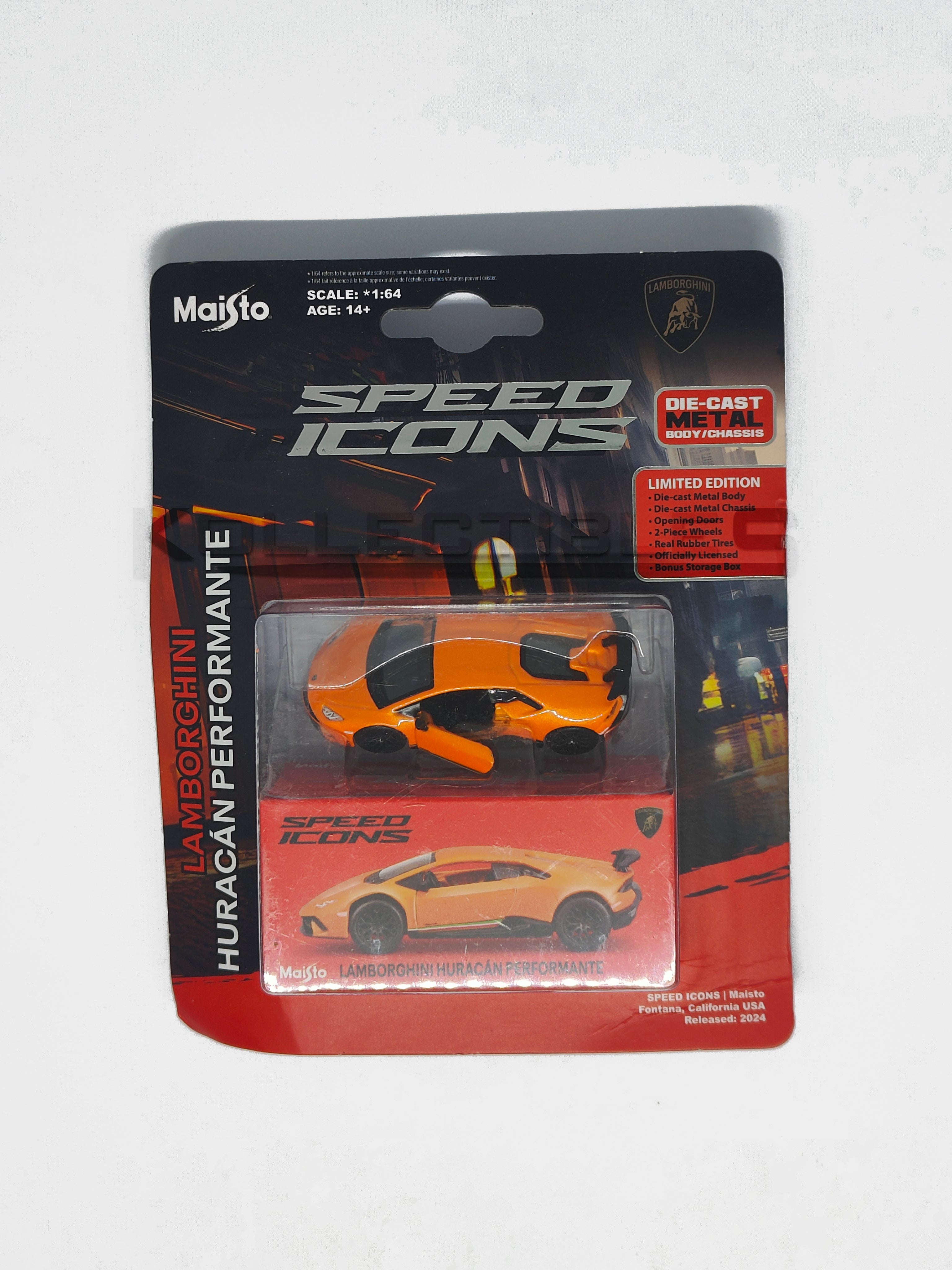 Speed icons - Lamborghini Huracan performante orange 1:64 scale model car - Maisto