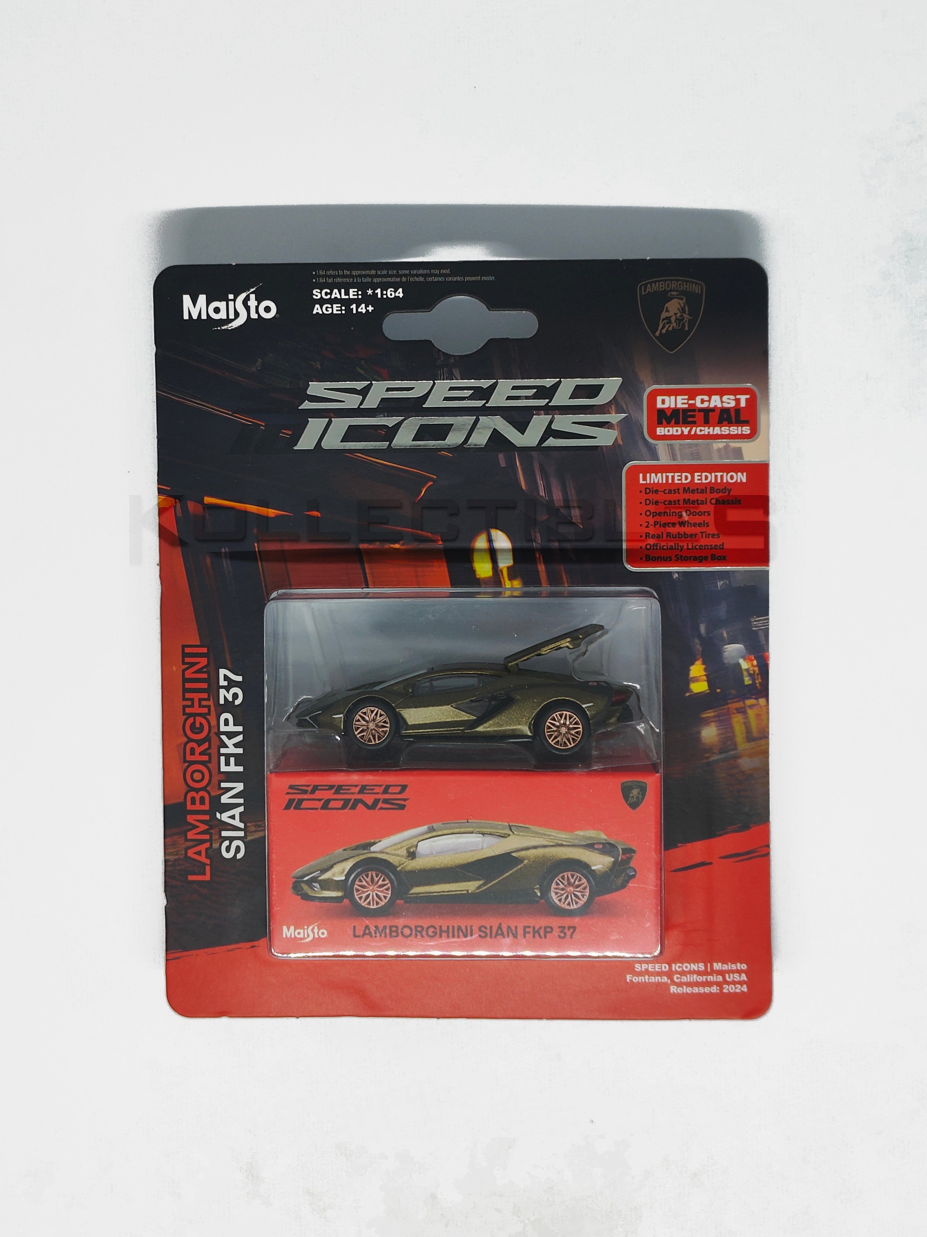 Speed icons - Lamborghini Sian FKP 37 Green 1:64 scale model car - Maisto