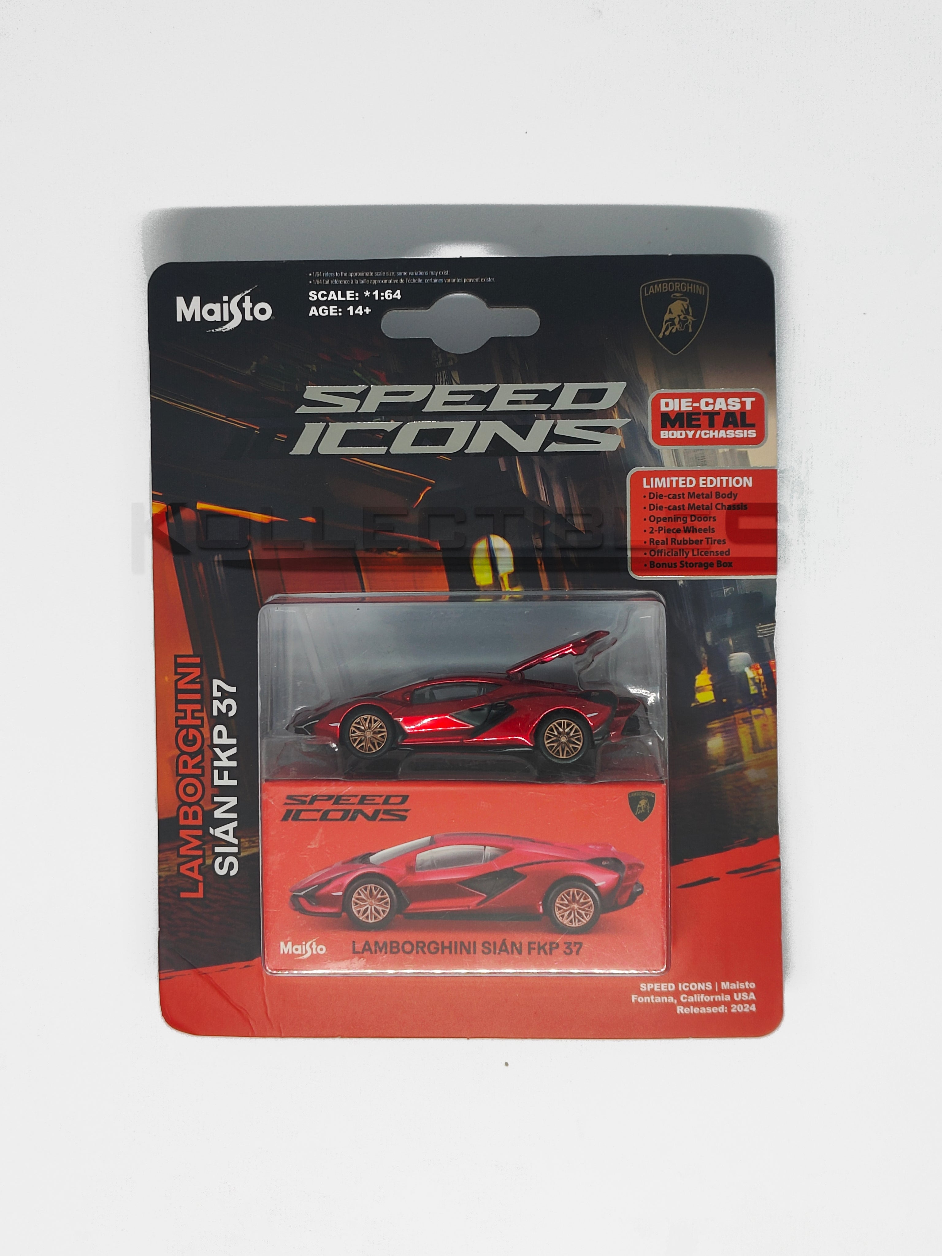 Speed icons - Lamborghini Sian FKP 37 Red 1:64 scale model car - Maisto