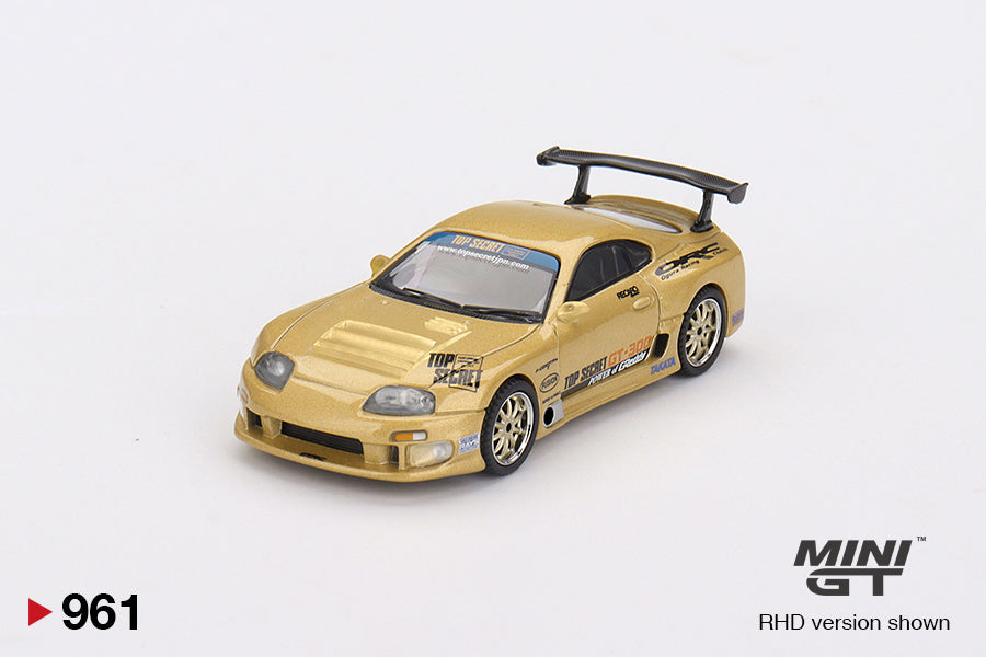 Toyota Supra (A80) Top Secret GT-300 Top Secret Gold 1:64 scale model car - Mini GT