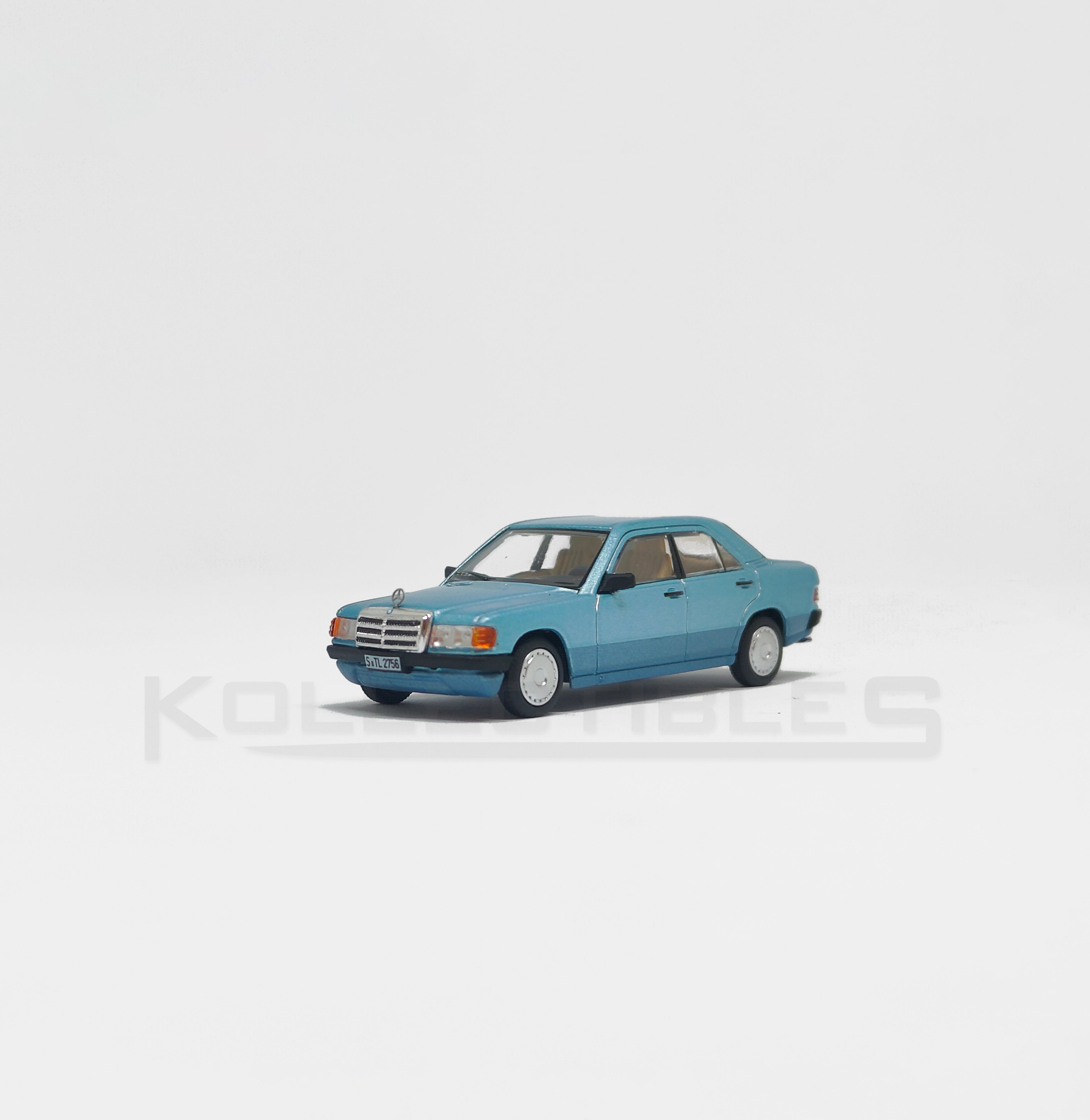 Mercedes Benz 190E Blue 1:64 scale model cars - Xcartoys x Poprace