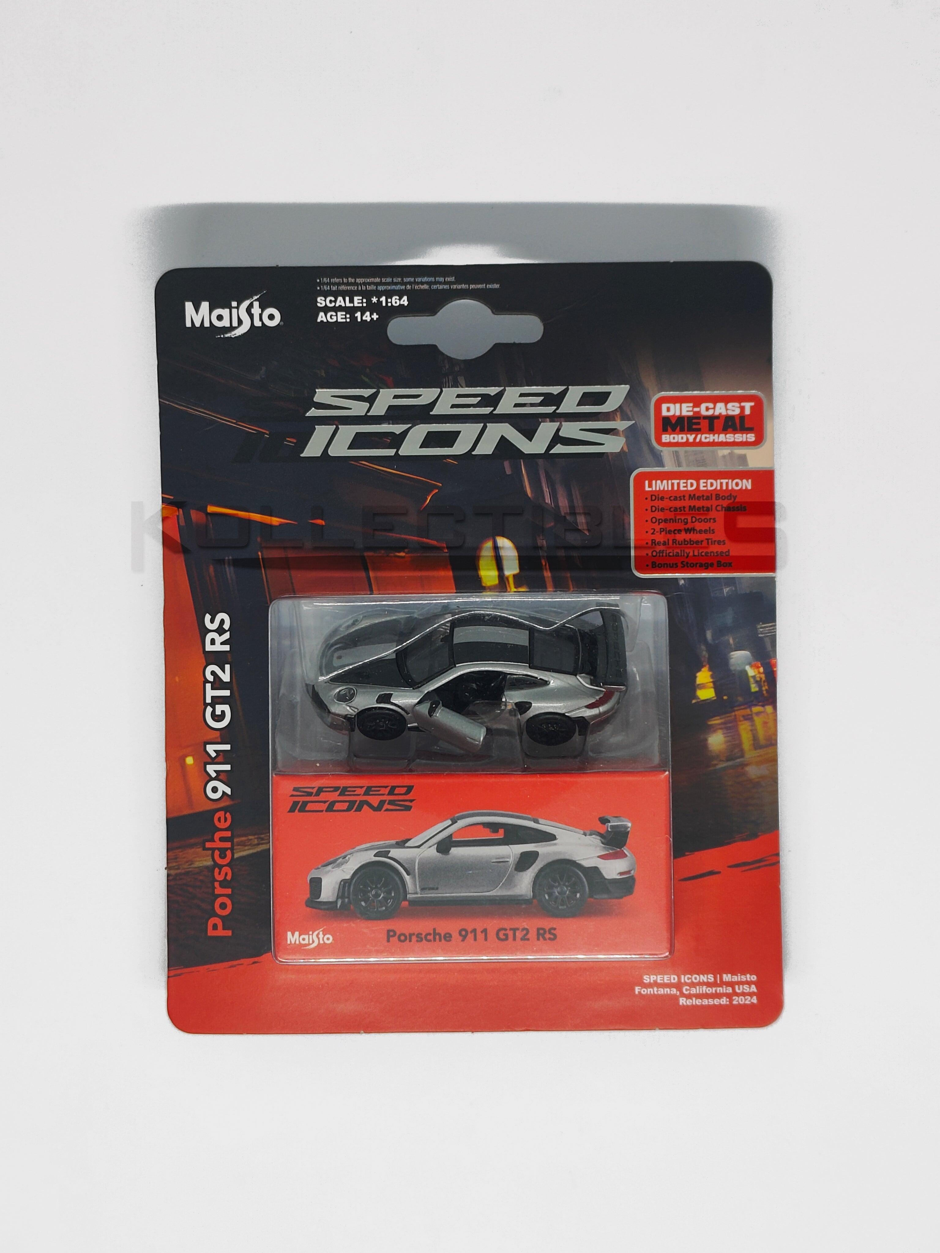 Speed icons - Porsche 911 GT2 RS GREY 1:64 scale model car - Maisto