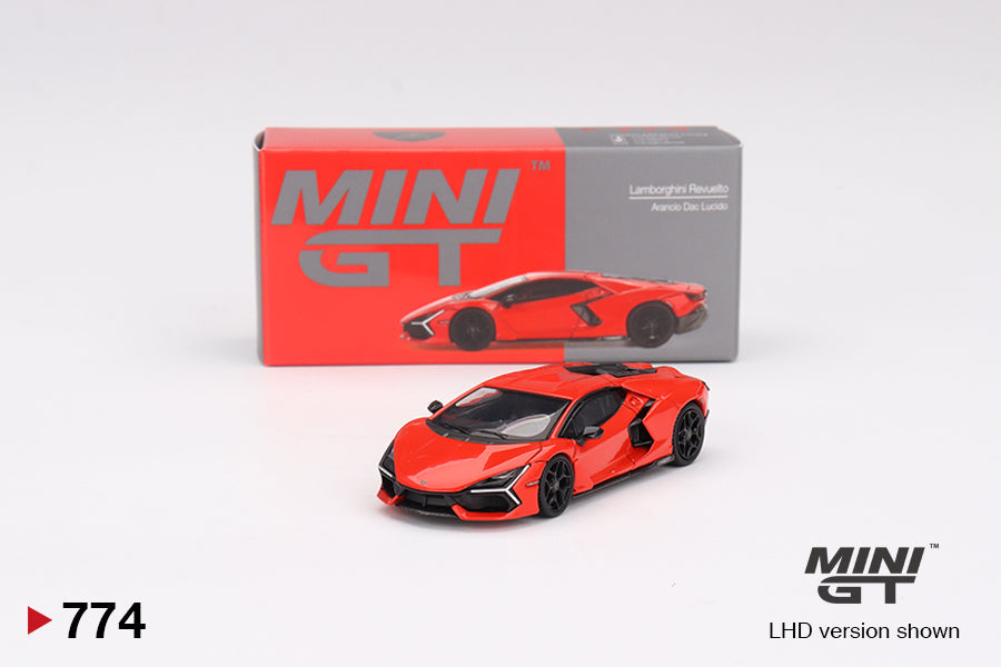 Lamborghini Revuelto Arancio Dac Lucido 1:64 scale model car - Mini GT