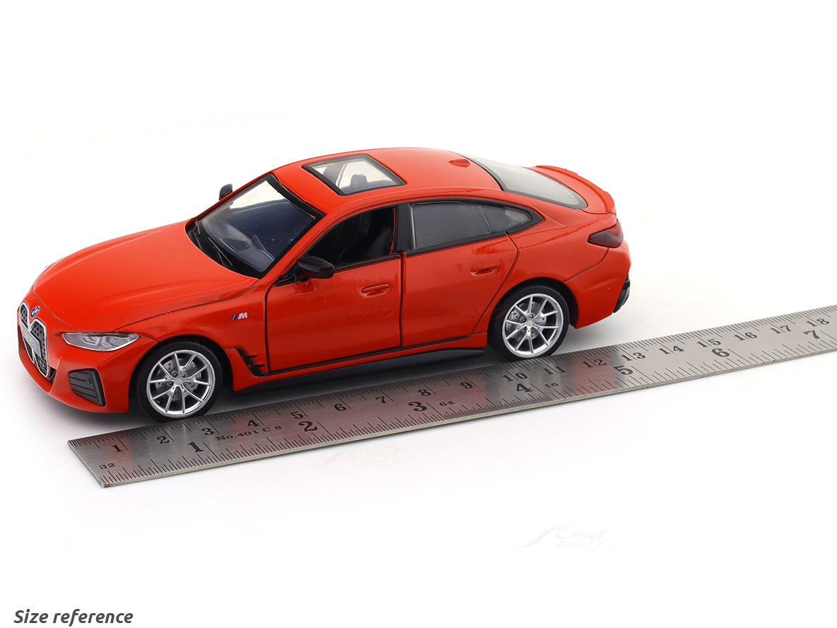 BMW i4 M50 Red 1:34 MSZ licensed pullback diecast Scale Model car collectible