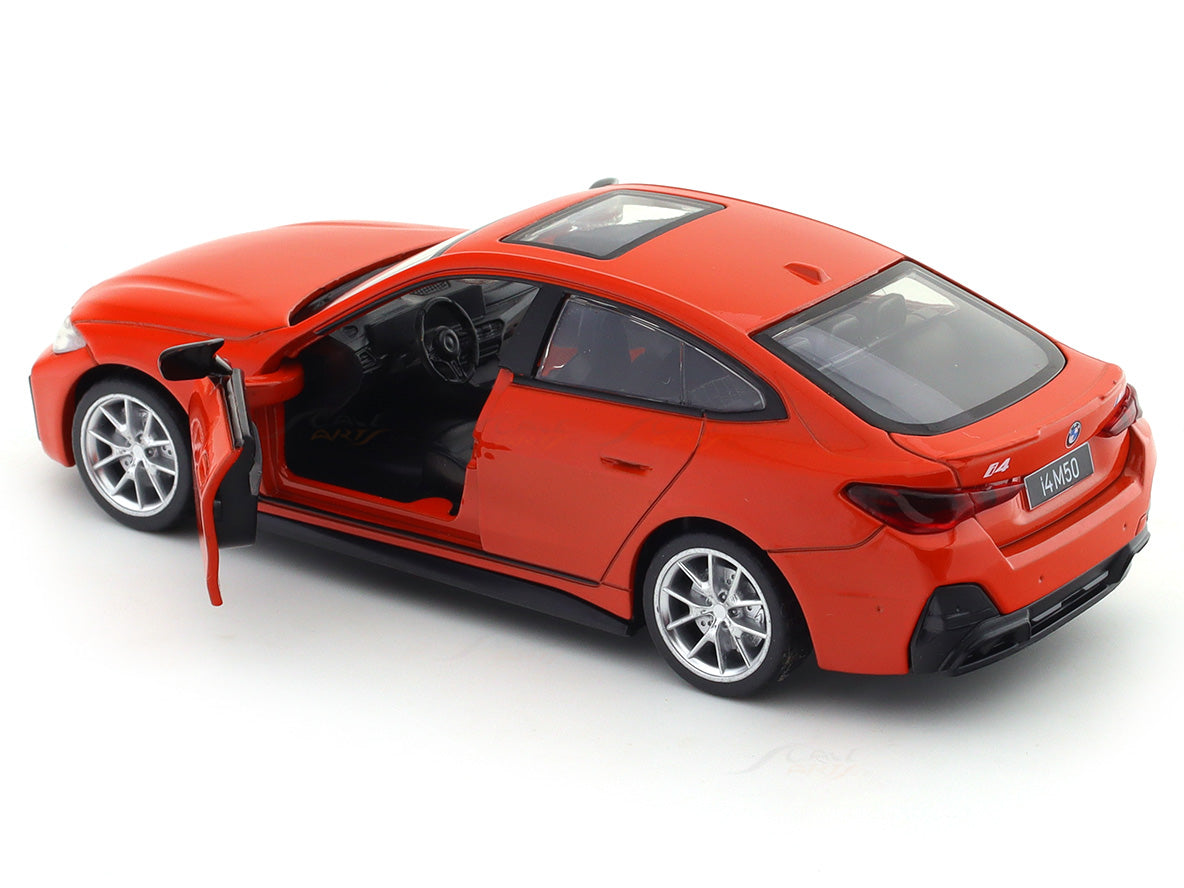 BMW i4 M50 Red 1:34 MSZ licensed pullback diecast Scale Model car collectible
