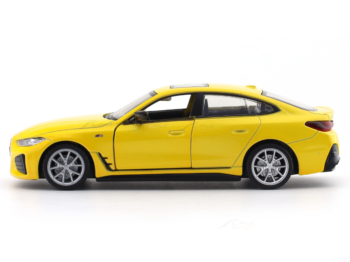 BMW i4 M50 Yellow 1:34 MSZ licensed pullback diecast Scale Model car collectible