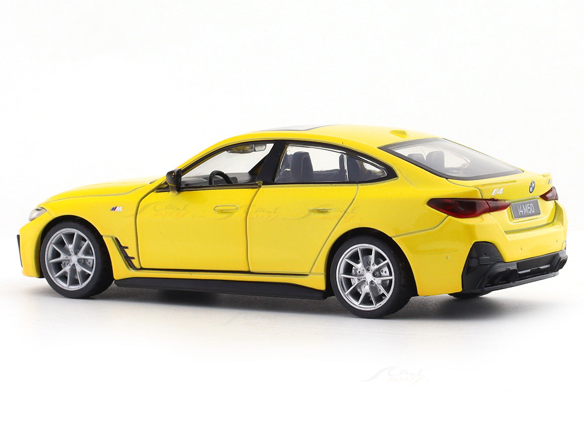 BMW i4 M50 Yellow 1:34 MSZ licensed pullback diecast Scale Model car collectible