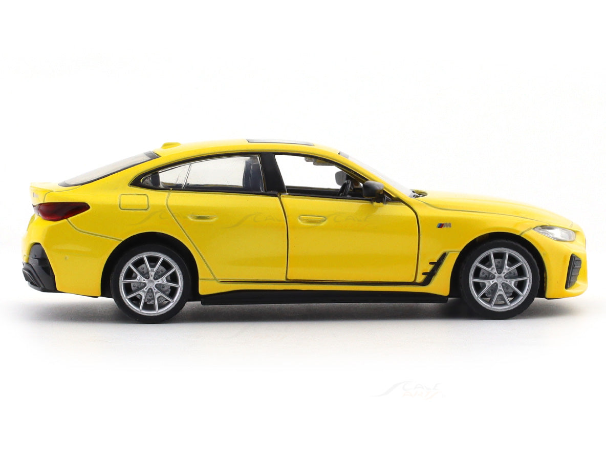 BMW i4 M50 Yellow 1:34 MSZ licensed pullback diecast Scale Model car collectible