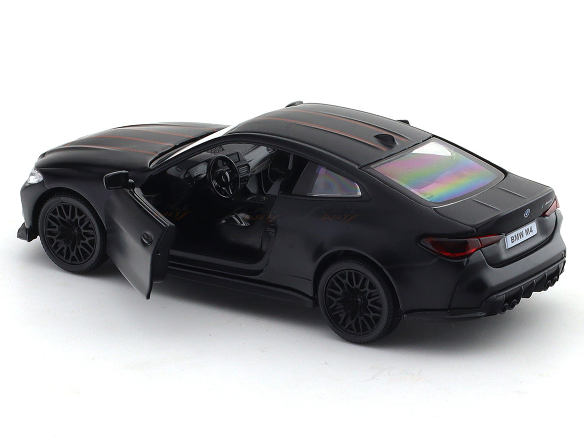 BMW M4 CSL Matte Black 1:33-42 RMZ City licensed pull back car scale model