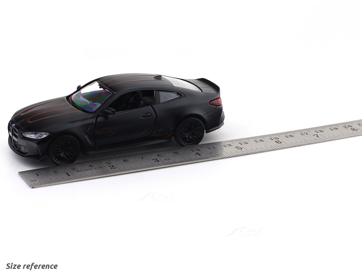 BMW M4 CSL Matte Black 1:33-42 RMZ City licensed pull back car scale model