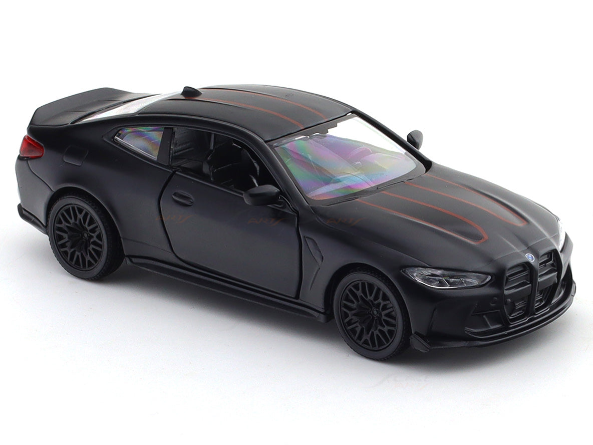 BMW M4 CSL Matte Black 1:33-42 RMZ City licensed pull back car scale model