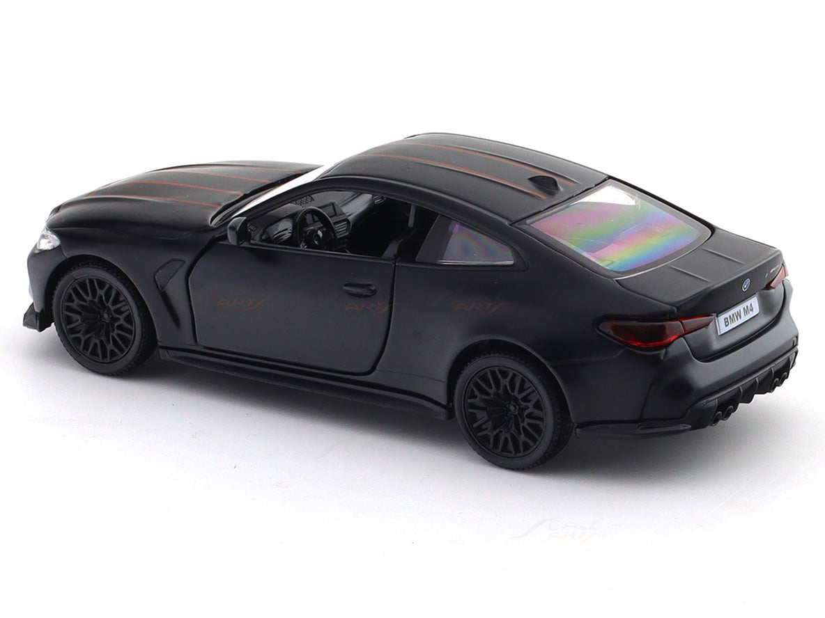 BMW M4 CSL Matte Black 1:33-42 RMZ City licensed pull back car scale model