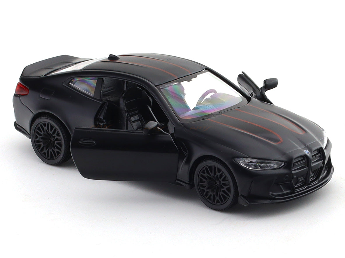 BMW M4 CSL Matte Black 1:33-42 RMZ City licensed pull back car scale model