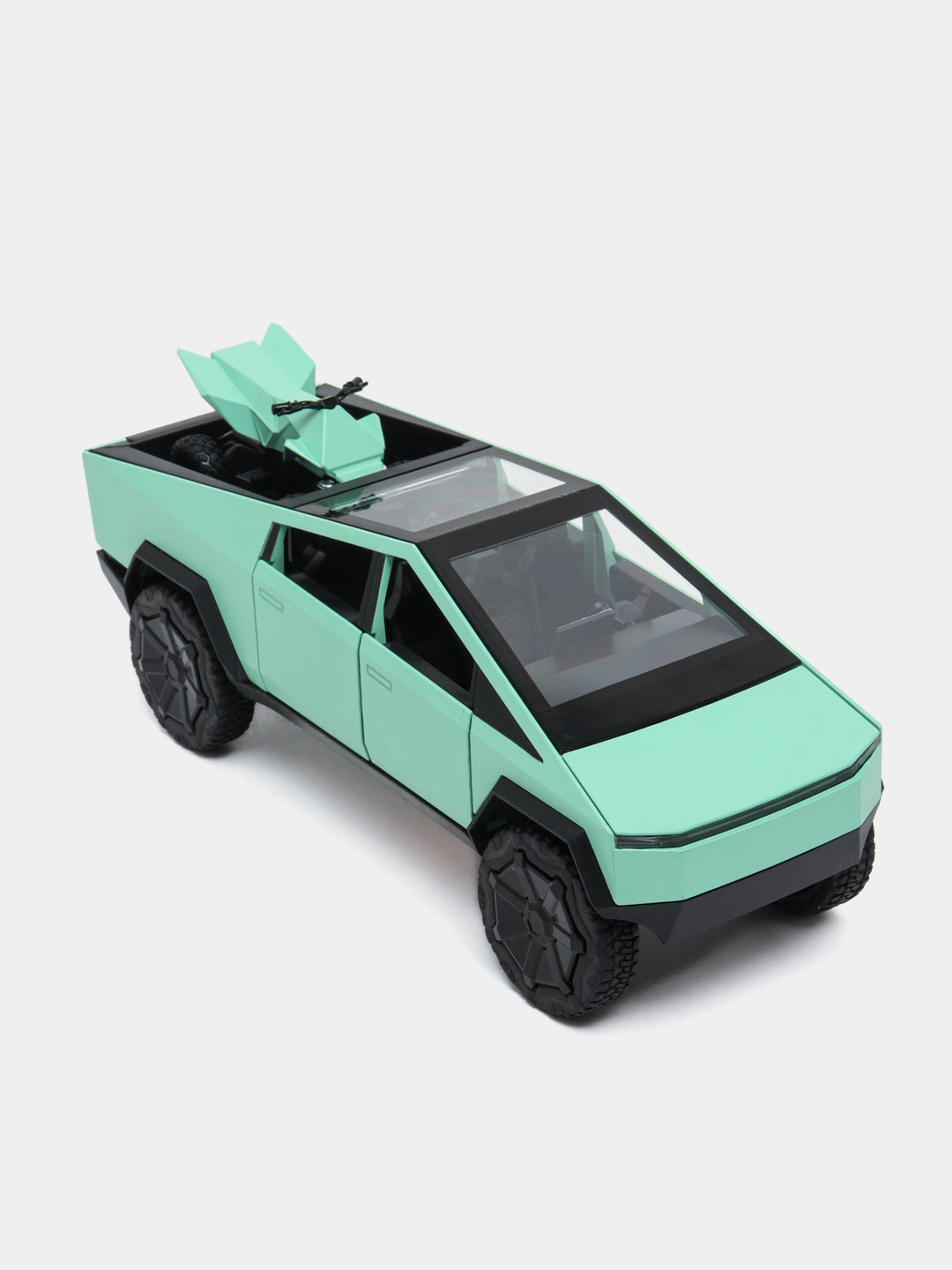 Tesla Cybertruck Trailer Camper 1:32 Diecast Scale model BLUE