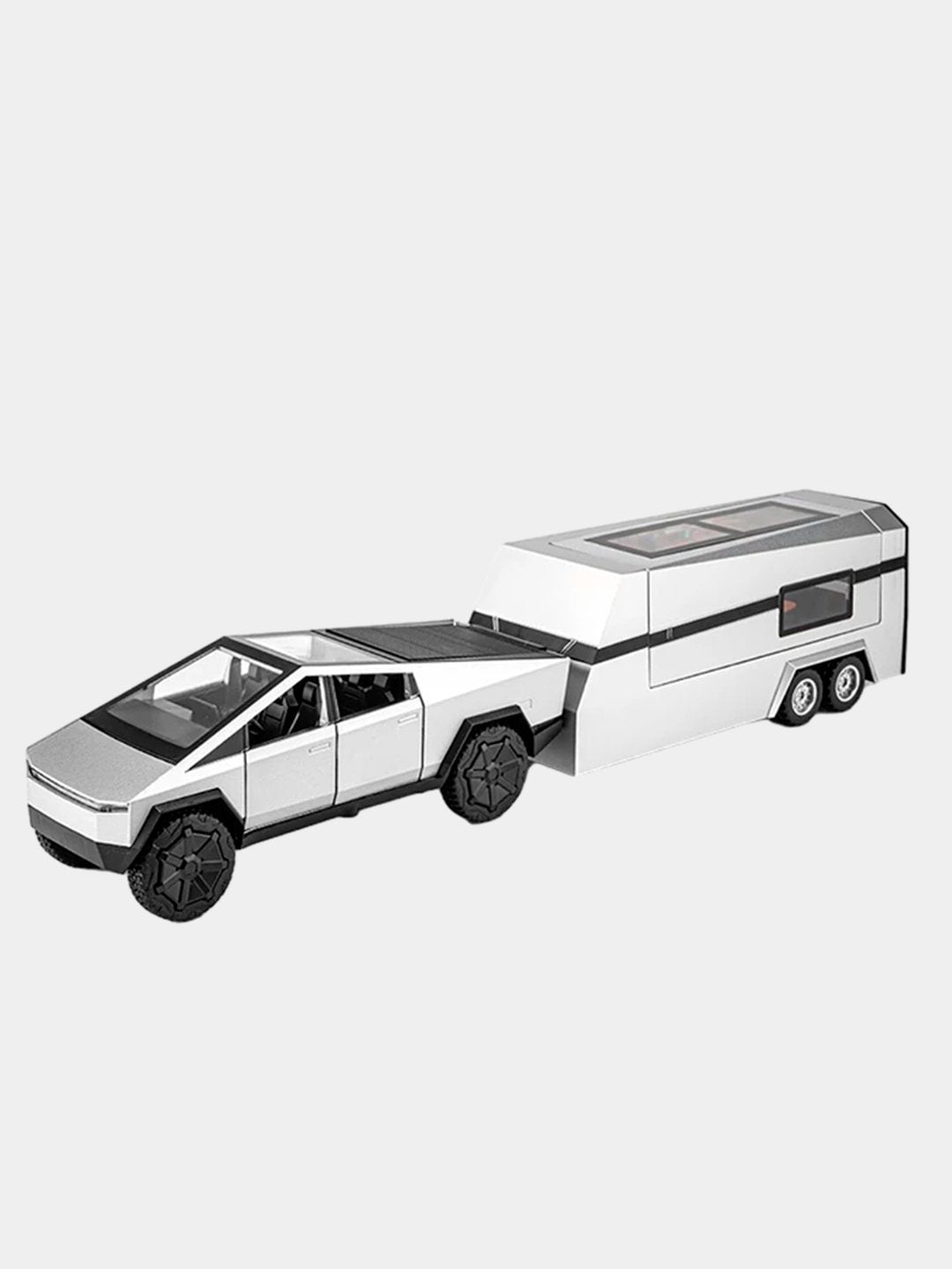 Tesla Cybertruck Trailer Camper 1:32 Diecast Scale model GREY