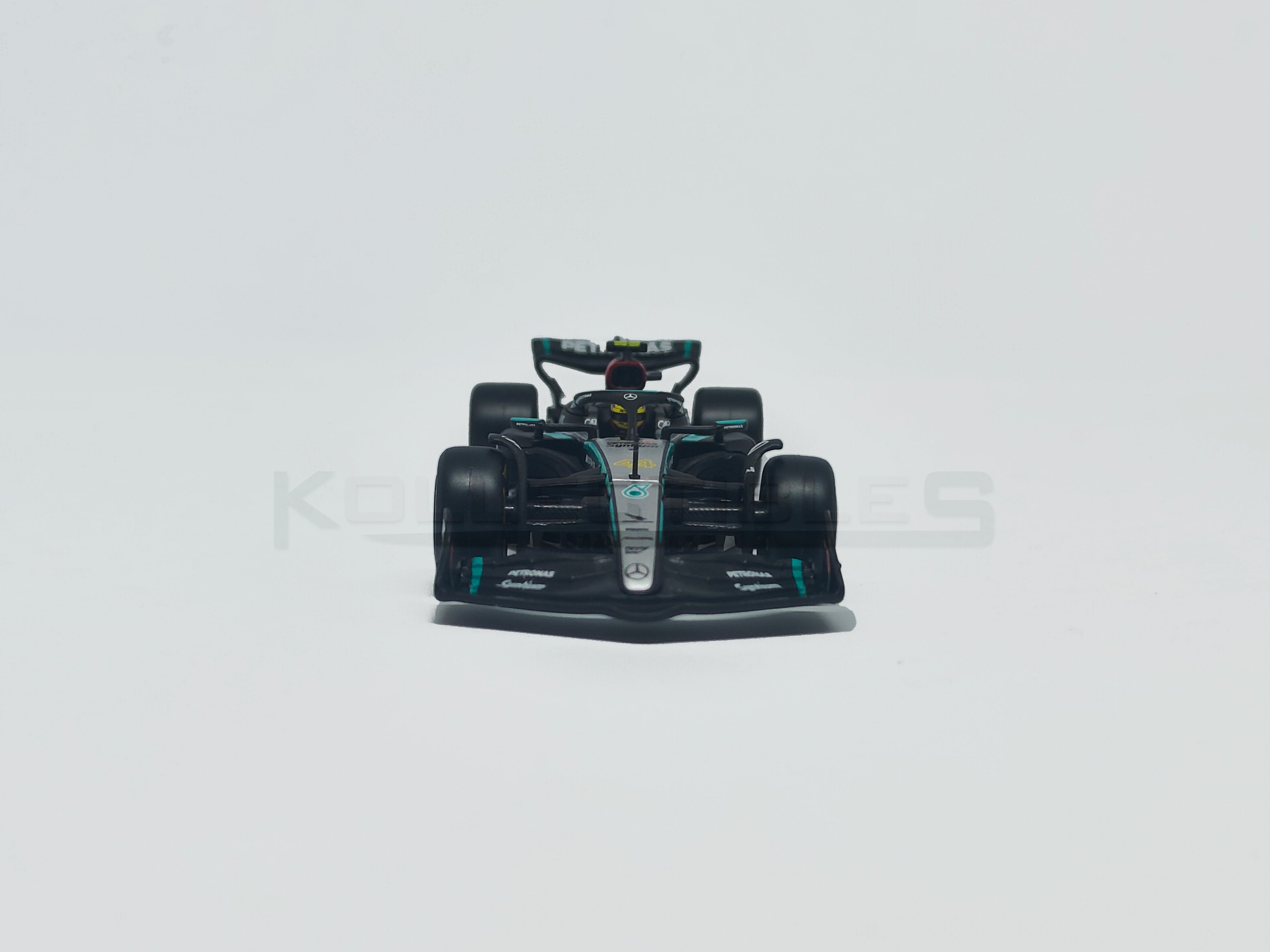 Mercedes AMG W-15 Formula 1 2024 Lewis Hamilton 1:43 scale model car with Acrylic case - Bburago
