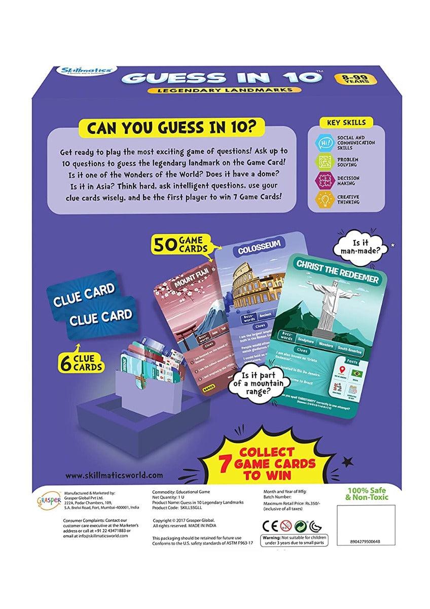 Legendary Landmarks - Guess In 10 (Ages 8-99) | Card Game of Smart Questions | General Knowledge for Families | Gifts for Boys and Girls