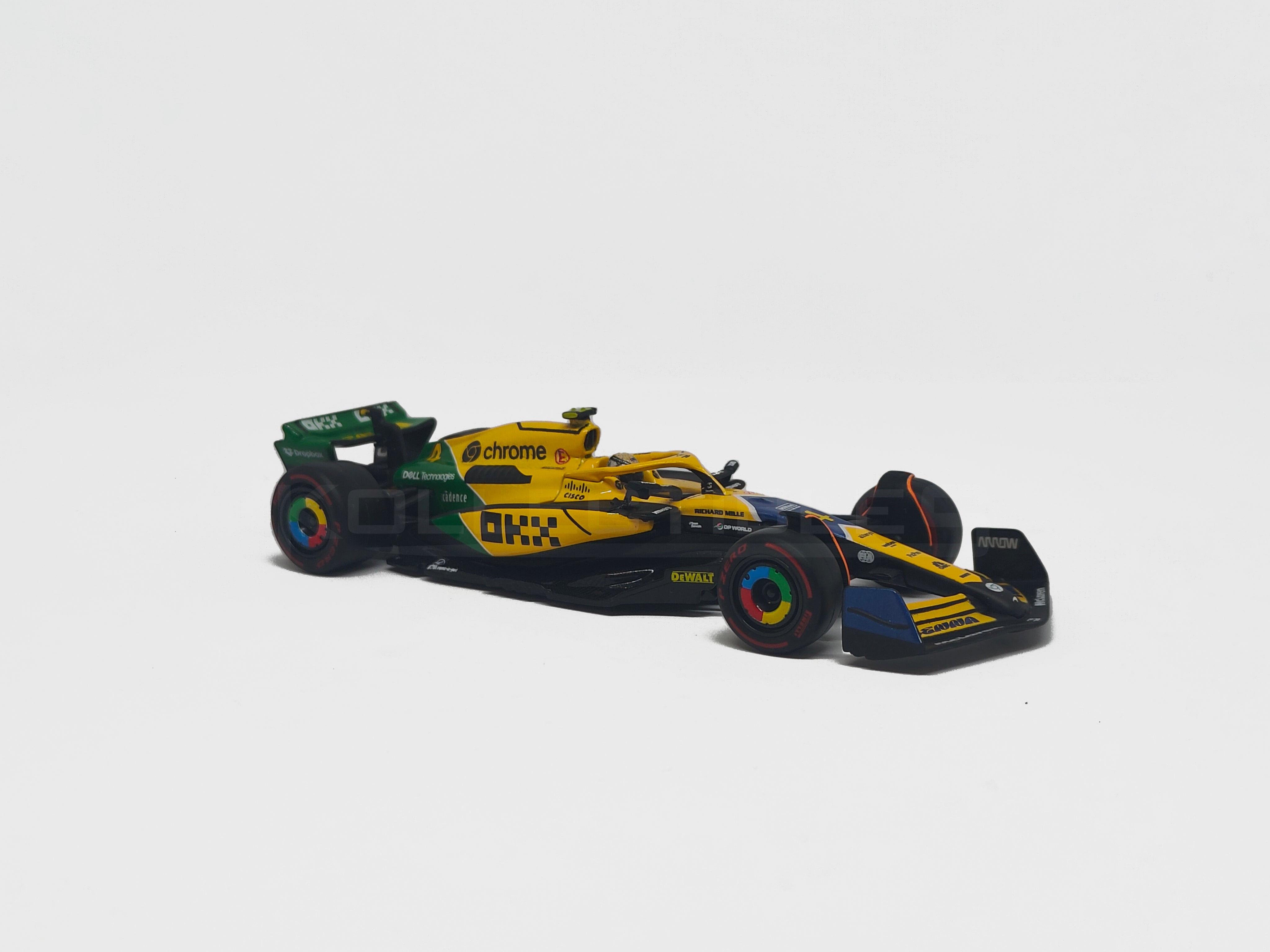 Mclaren Team MCL38 Formula 1 2024 Lando Norris 1:43 scale model car with Acrylic case - Bburago