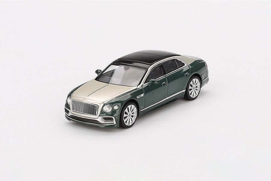 Bently Flying Spur White Sand Verdant 1:64 scale model car - Mini GT