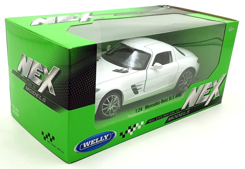 Mercedes Benz SLS AMG White Licensed Welly 1:24 Diecast Scale Model