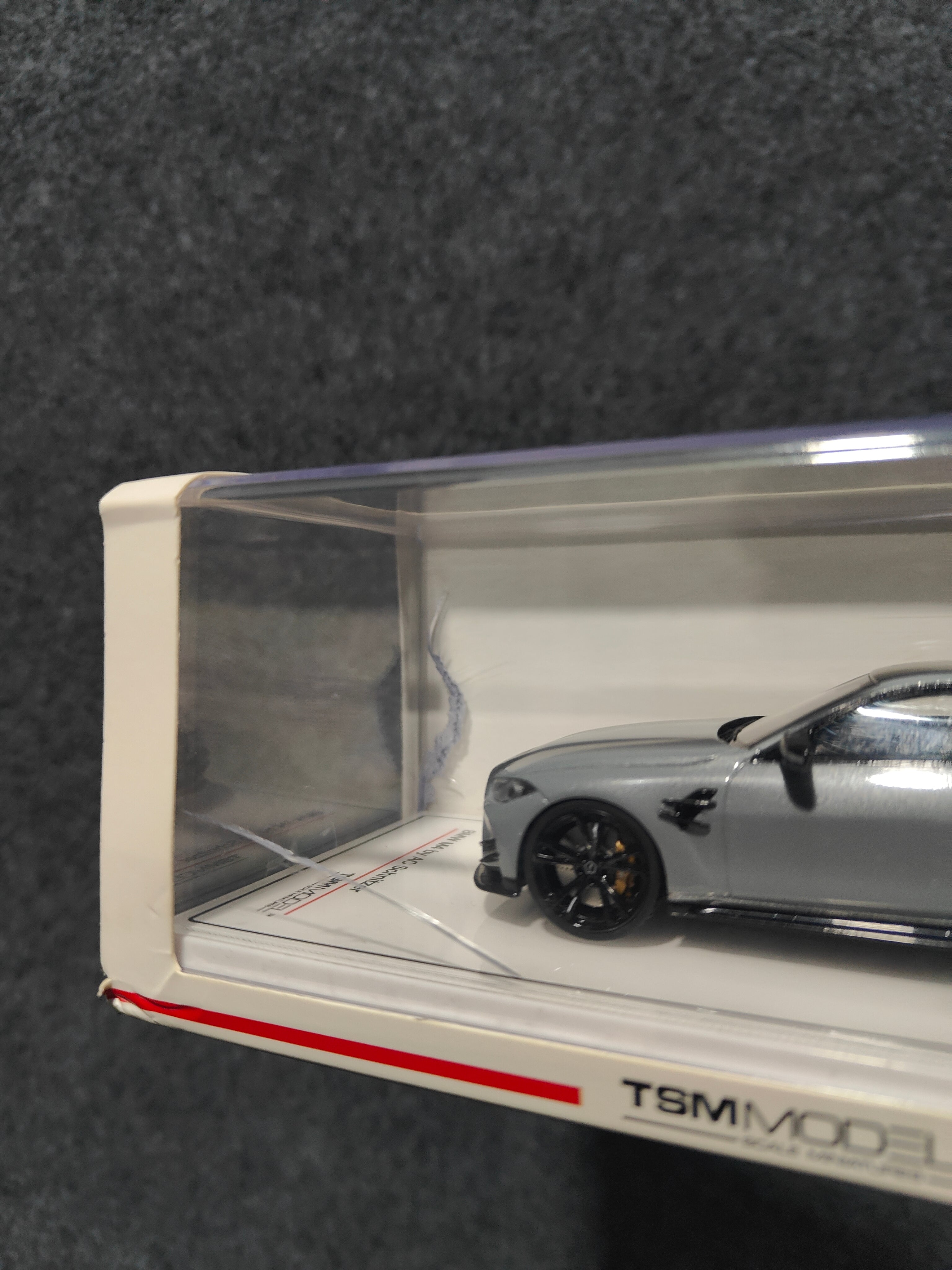 Damaged/Broken acrylic case - BMW M4 by AC Schnitzer Brooklyn Grey Metallic 1:43 scale model car - TSM model