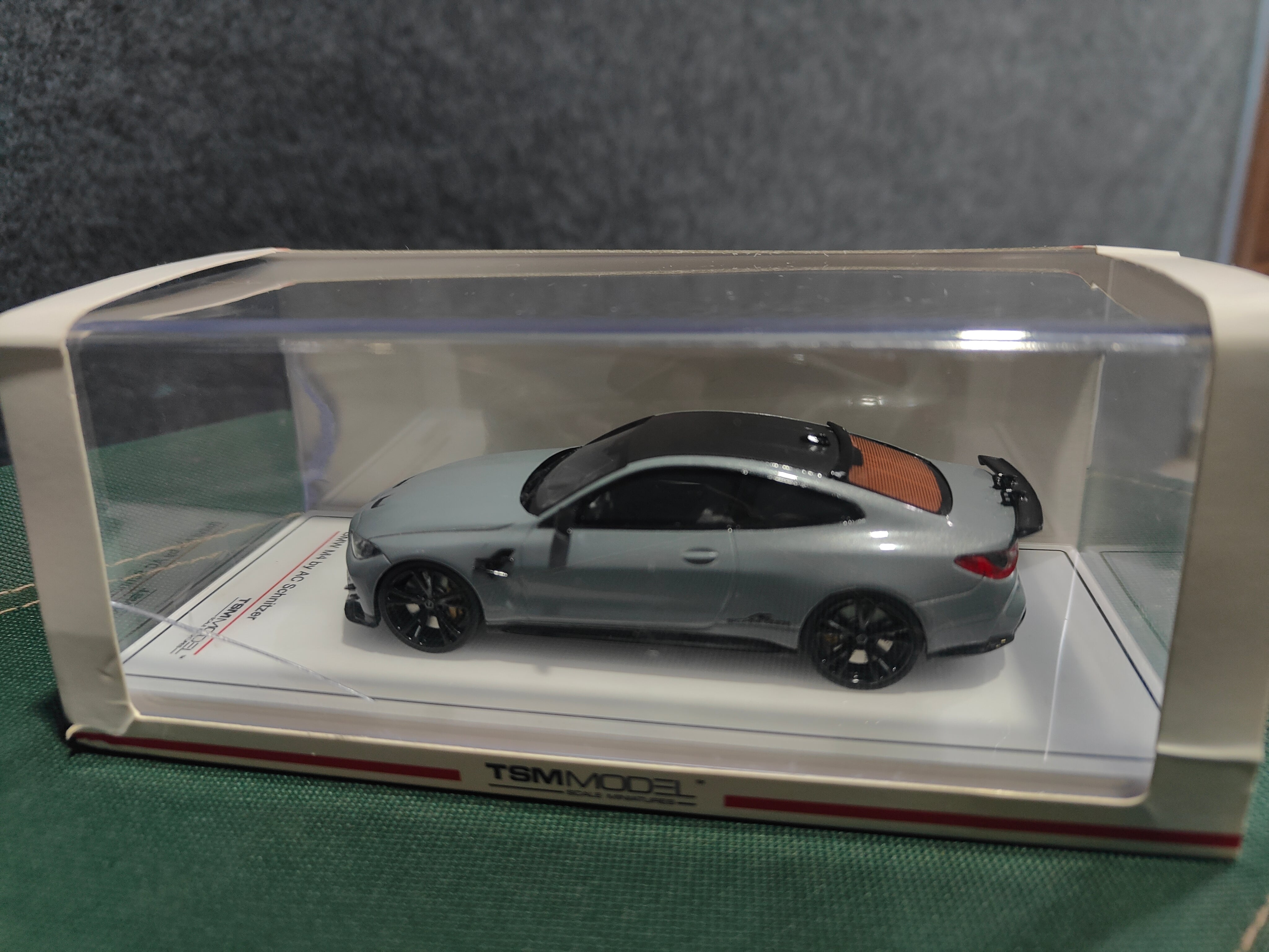 Damaged/Broken acrylic case - BMW M4 by AC Schnitzer Brooklyn Grey Metallic 1:43 scale model car - TSM model