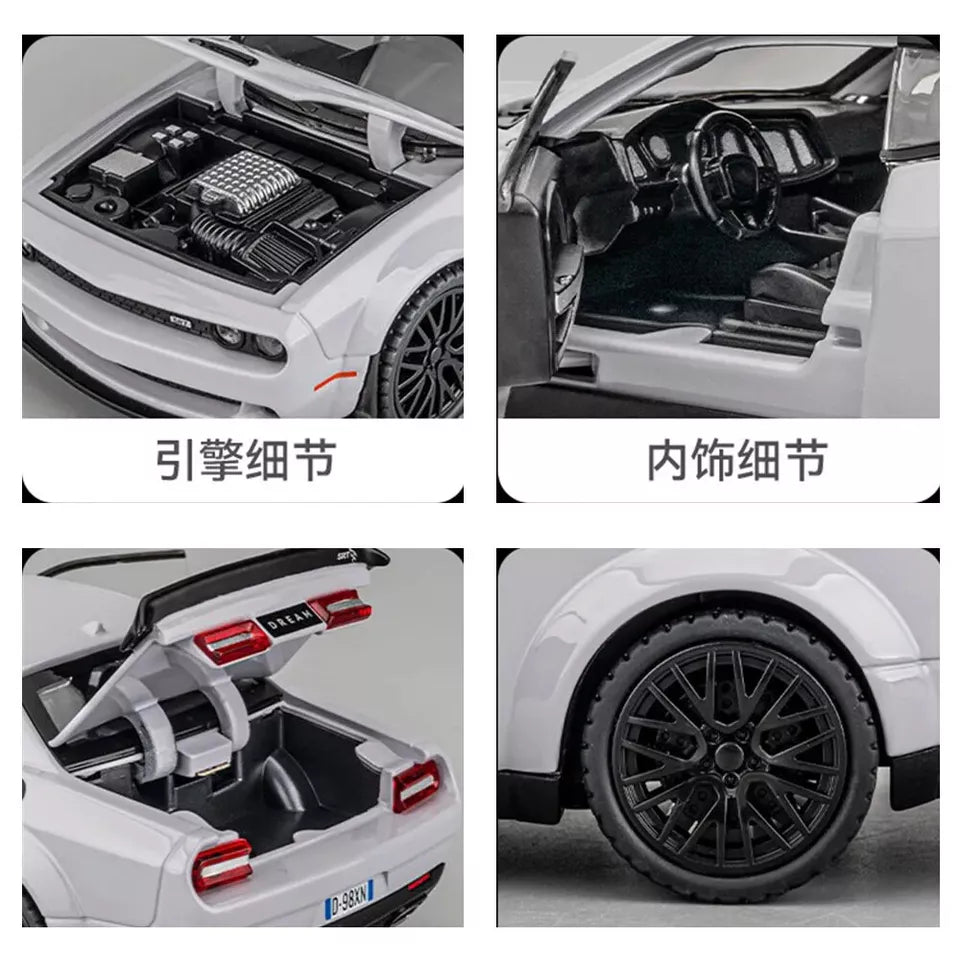 Dodge Challenger SRT Metal Diecast Car 1:32 (15x6 cm)