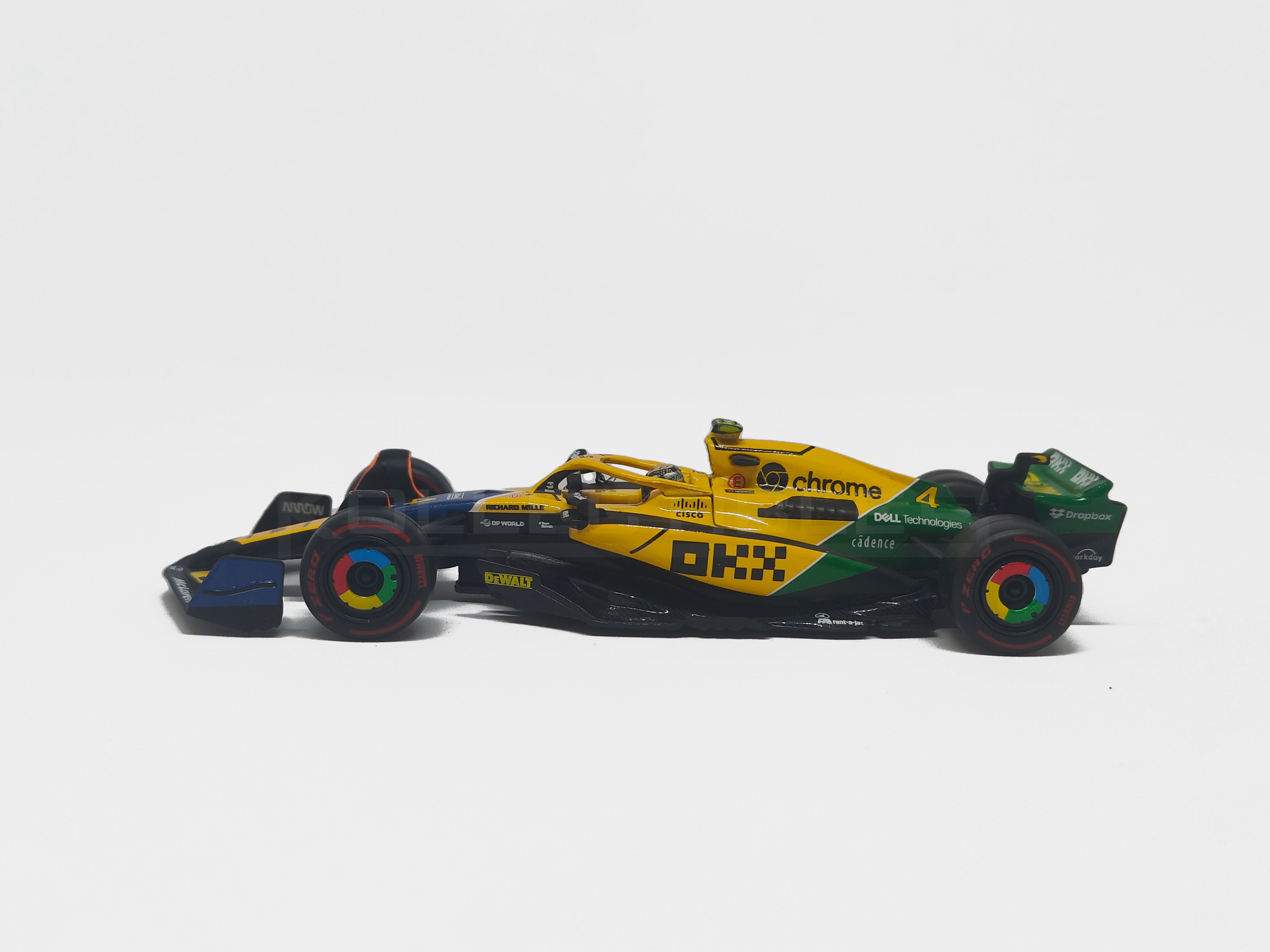 Mclaren Team MCL38 Formula 1 2024 Lando Norris 1:43 scale model car with Acrylic case - Bburago