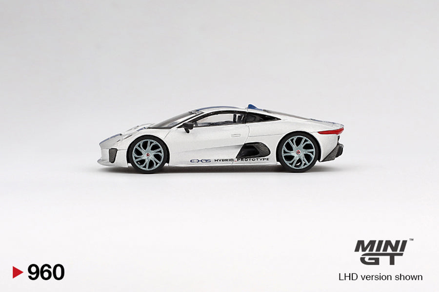 Jaguar C-X75 Silver 1:64 scale model car - Mini GT